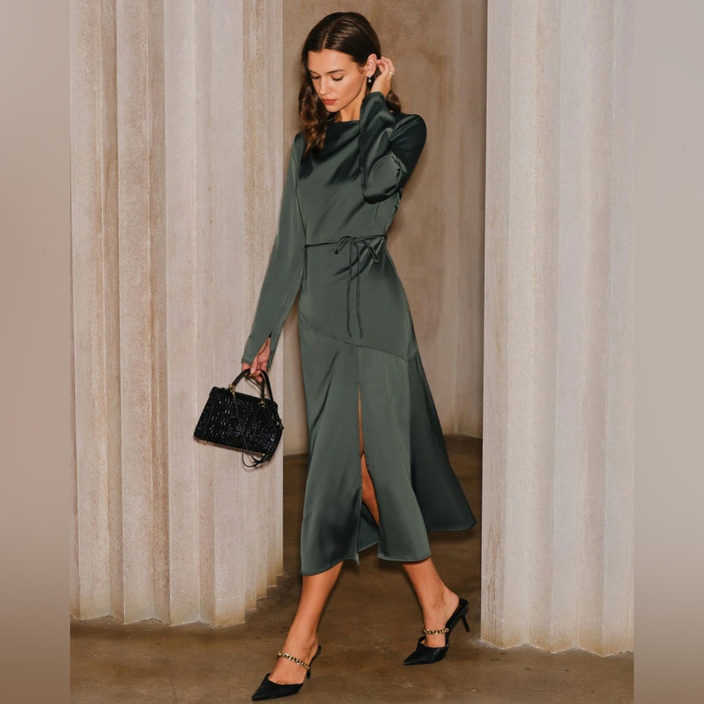 RIHOAS Dark Green Maxi Dress